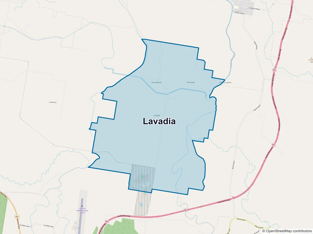 Map of Lavadia, NSW, Australia