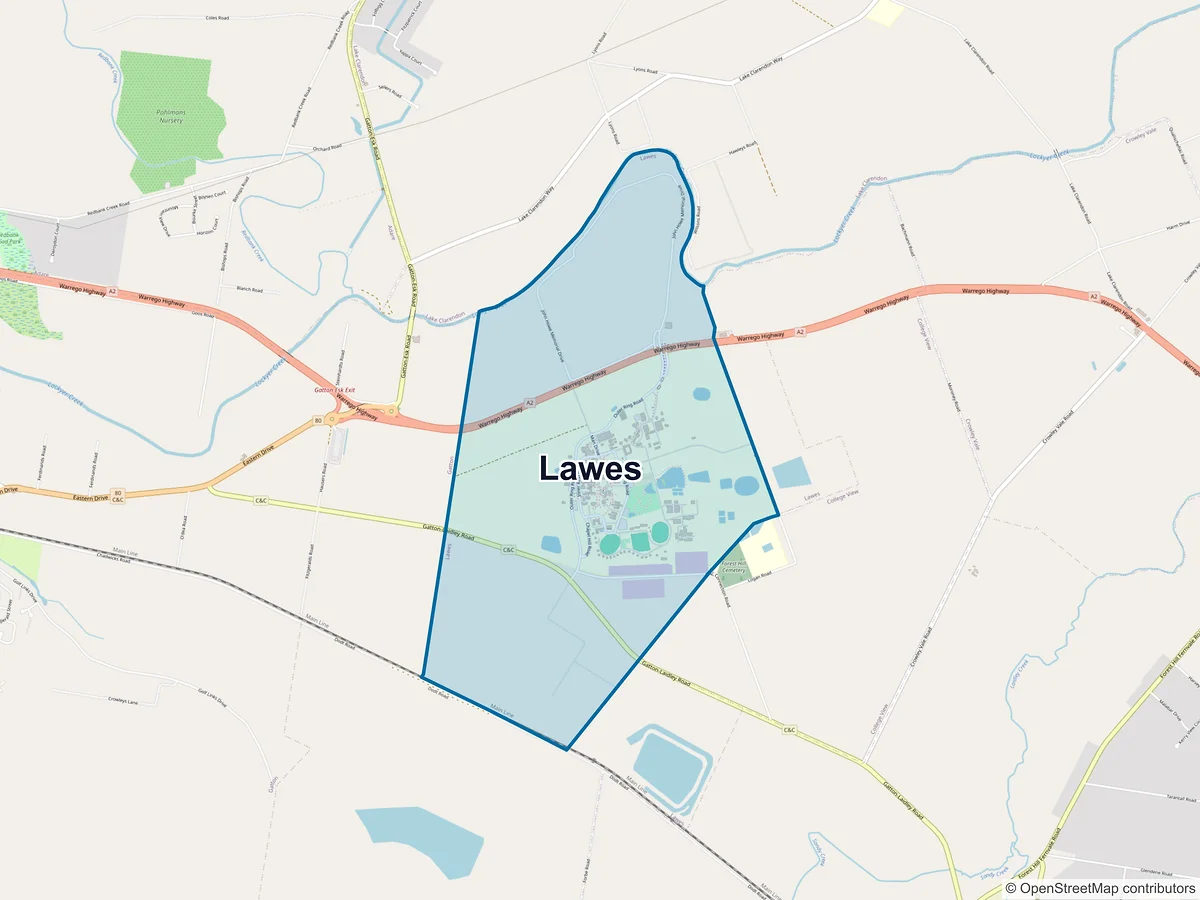 Map of Lawes, QLD, Australia