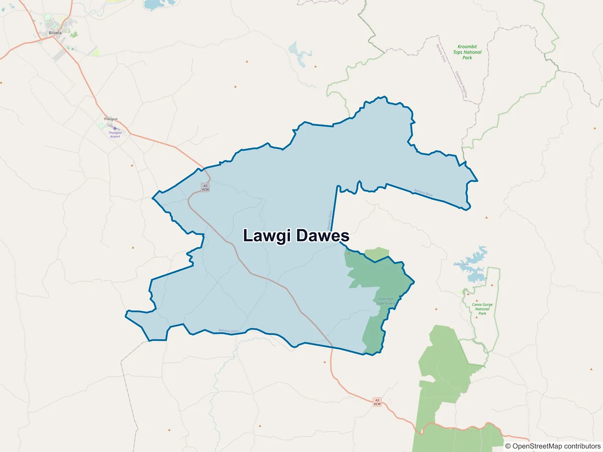 Map of Lawgi Dawes, QLD, Australia