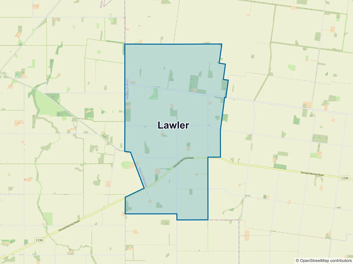 Map of Lawler, VIC, Australia