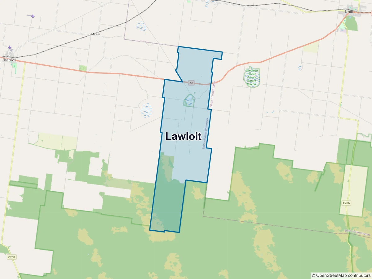 Map of Lawloit, VIC, Australia