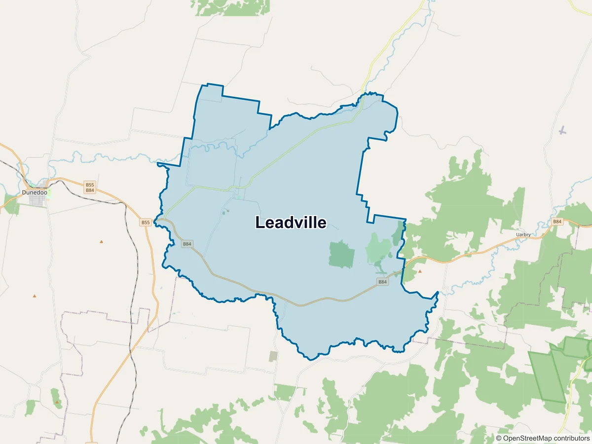 Map of Leadville, NSW, Australia