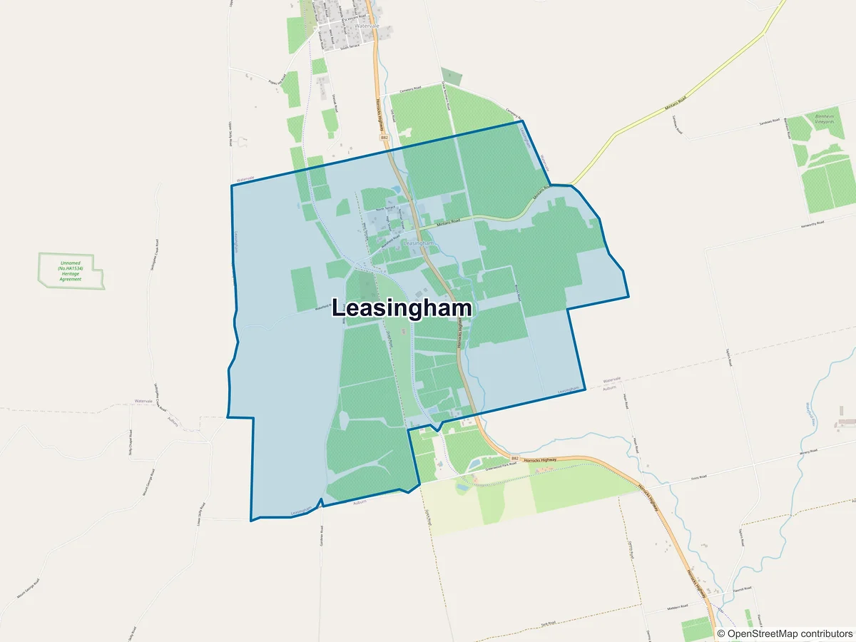 Map of Leasingham, SA, Australia