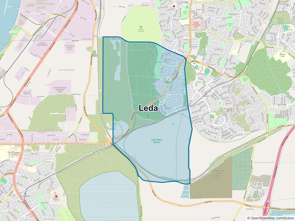 Map of Leda, WA, Australia