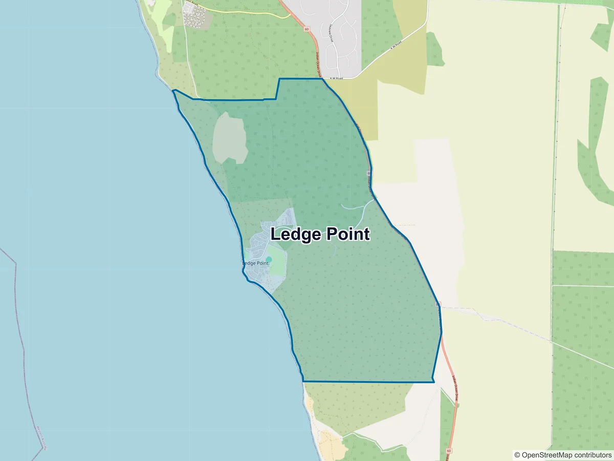 Map of Ledge Point, WA, Australia