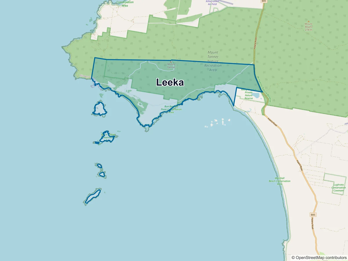Map of Leeka, TAS, Australia