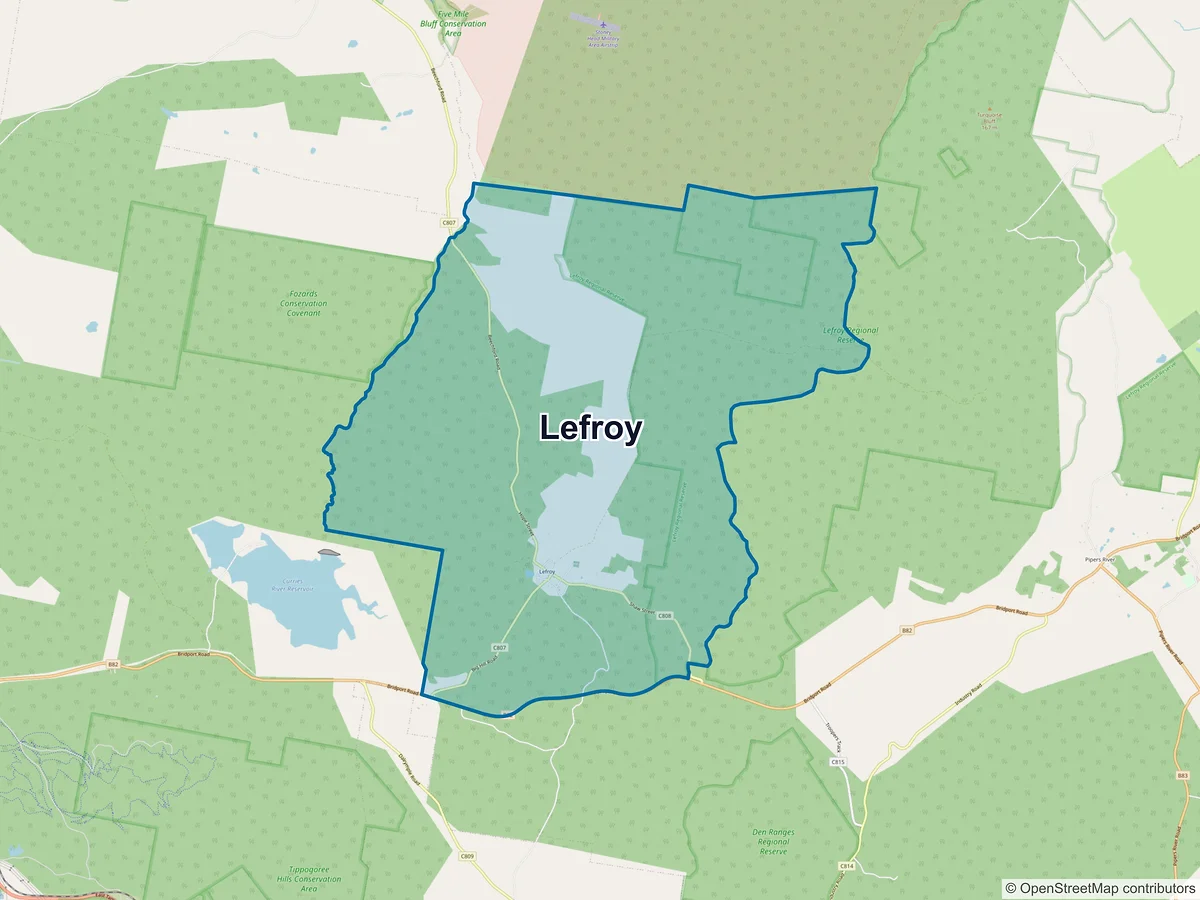 Map of Lefroy, TAS, Australia