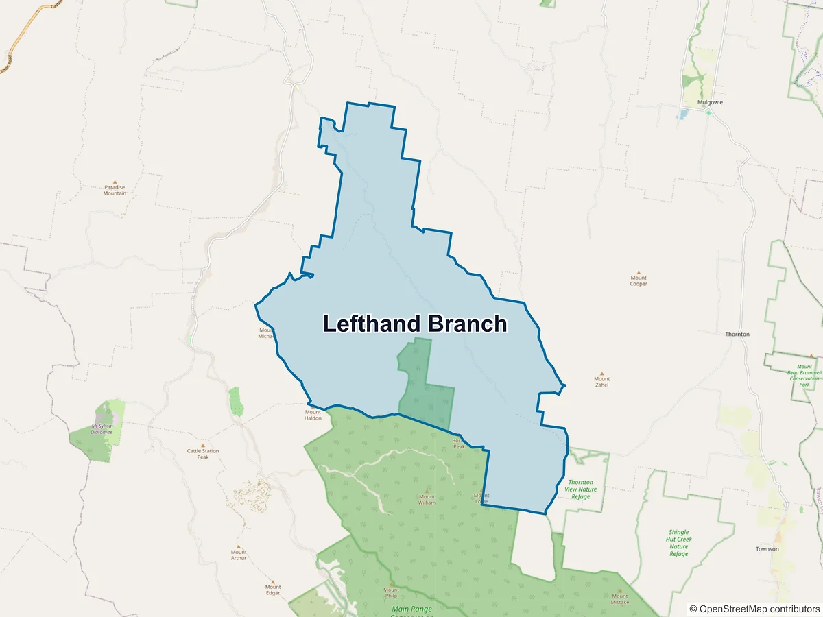 Map of Lefthand Branch, QLD, Australia