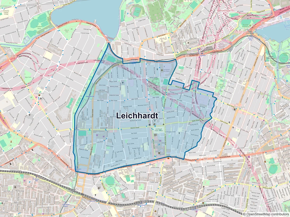 Map of Leichhardt, NSW, Australia