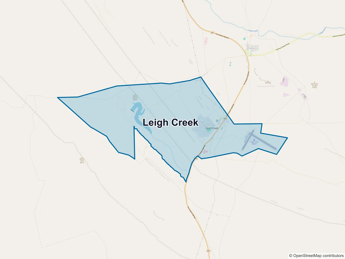Map of Leigh Creek, SA, Australia