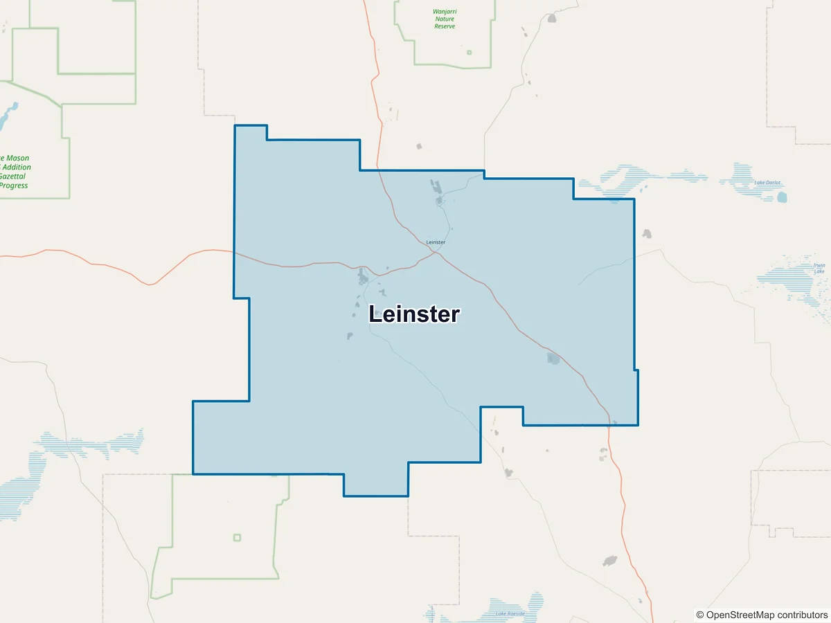 Map of Leinster, WA, Australia
