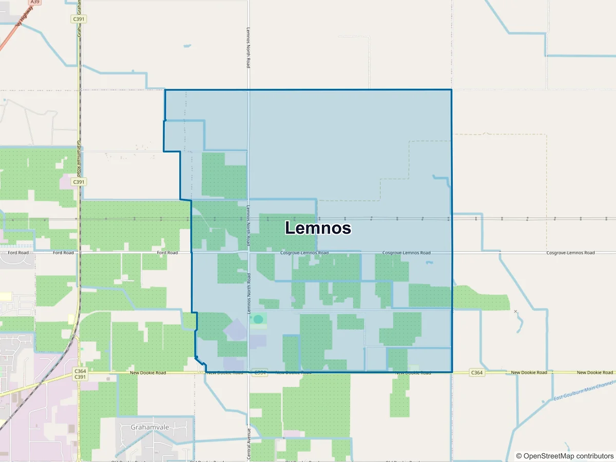 Map of Lemnos, VIC, Australia