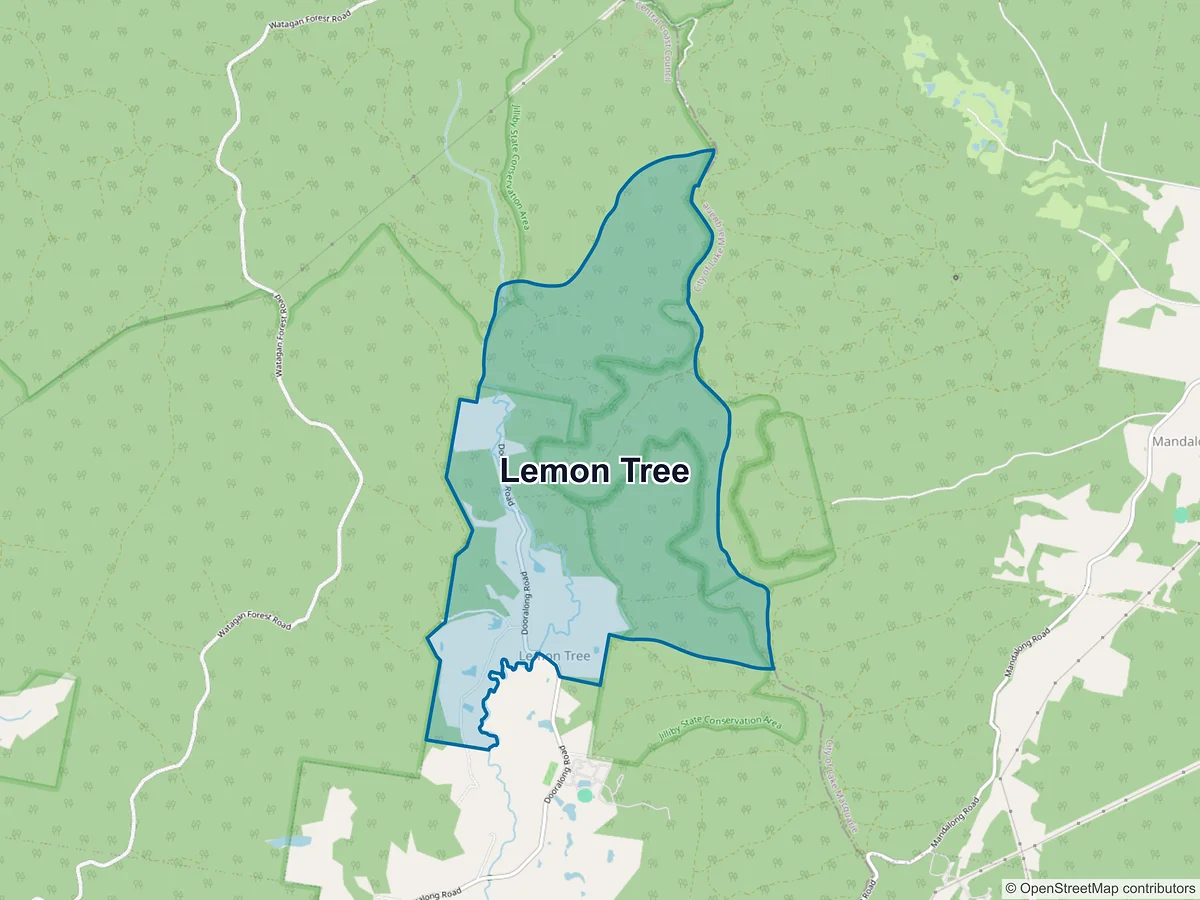 Map of Lemon Tree, NSW, Australia