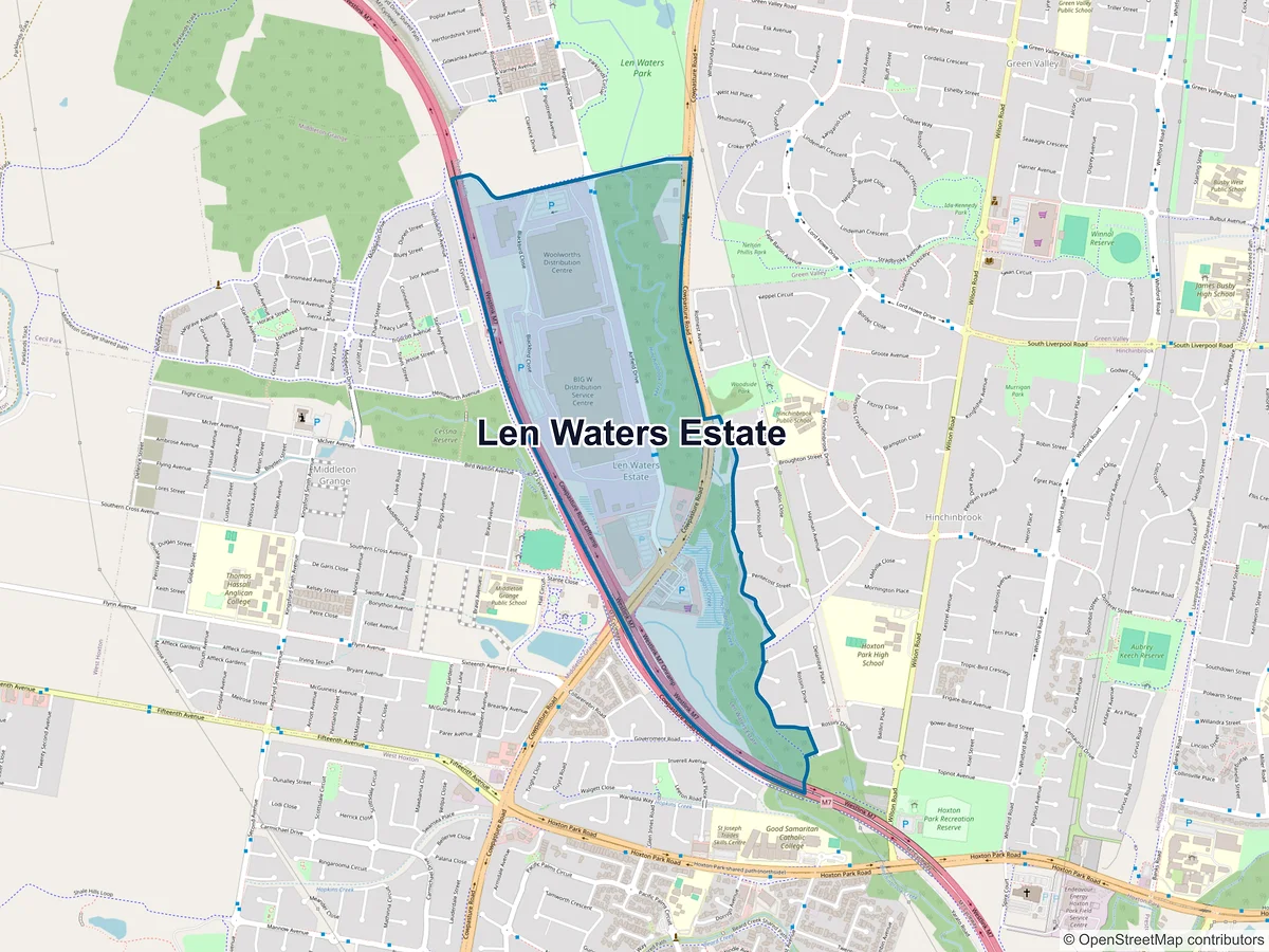 Map of Len Waters Estate, NSW, Australia