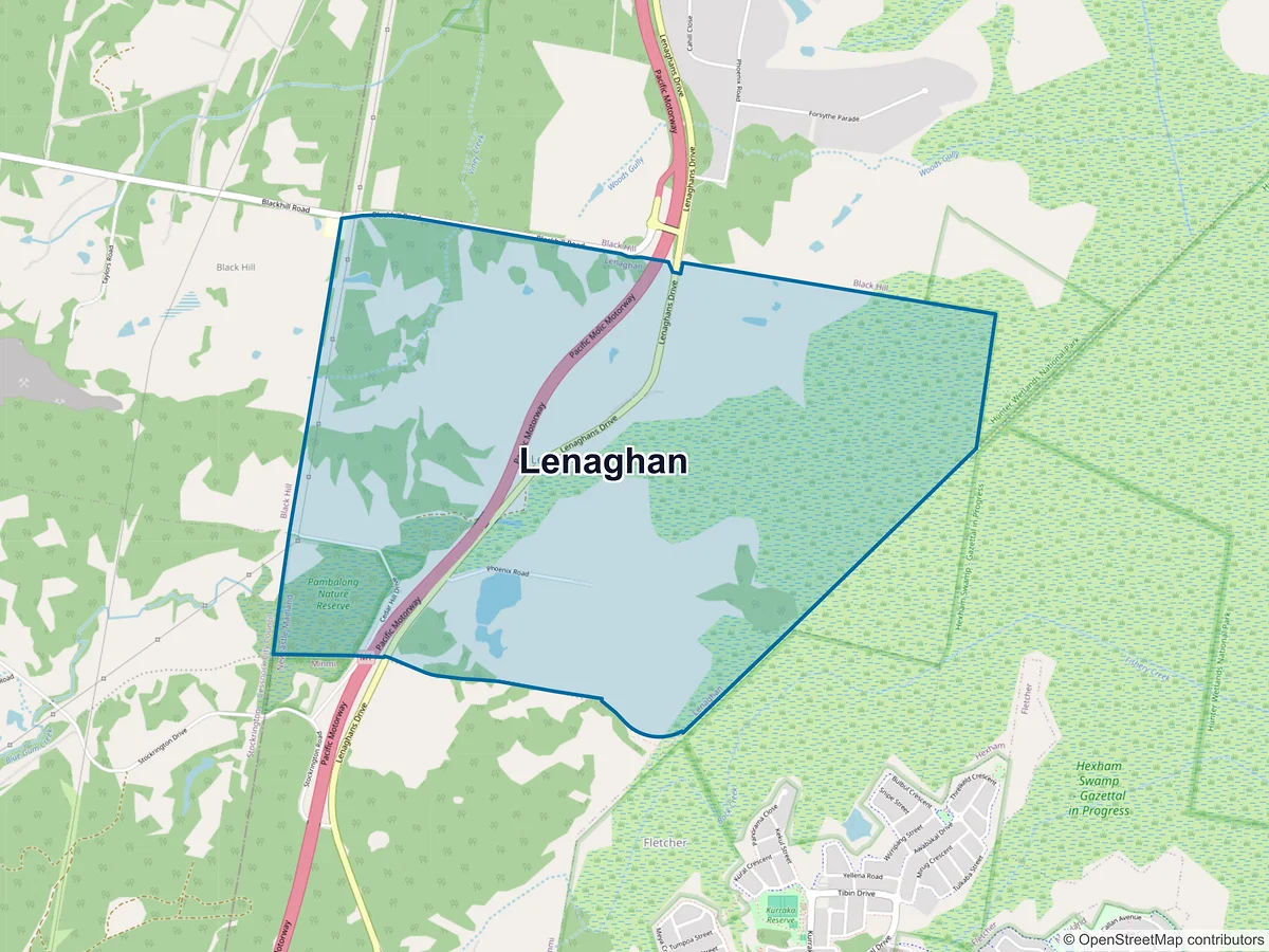 Map of Lenaghan, NSW, Australia