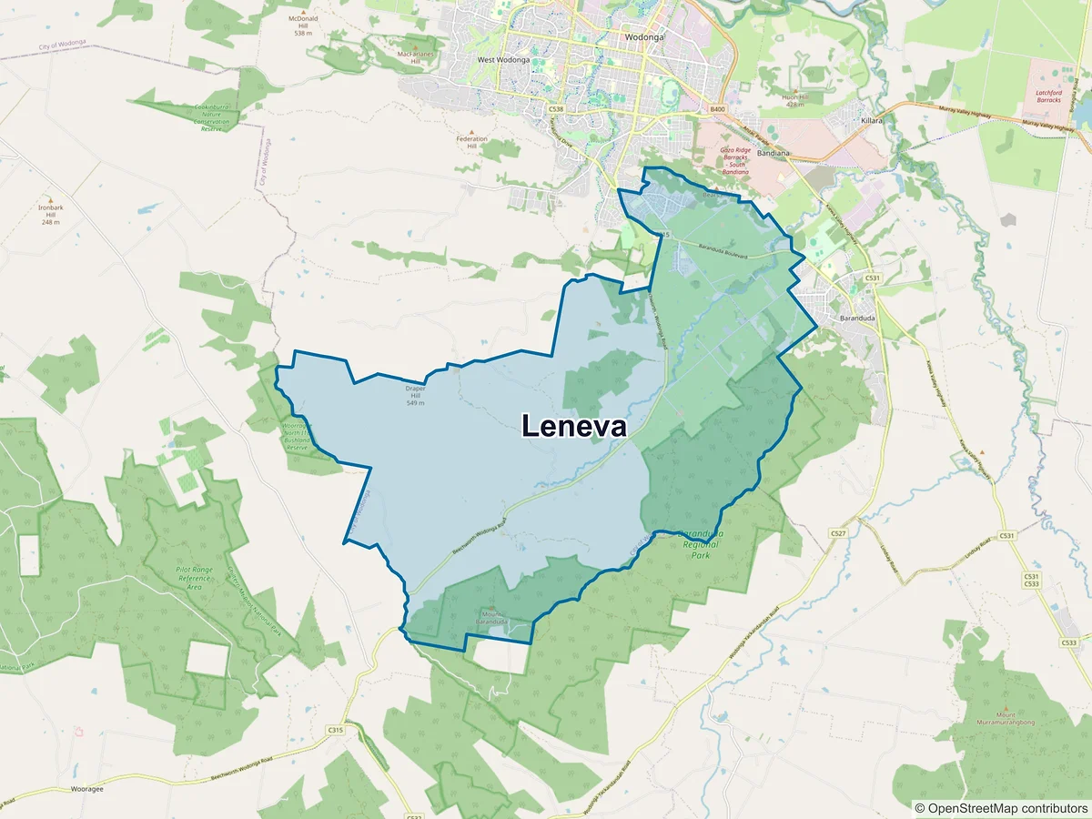 Map of Leneva, VIC, Australia