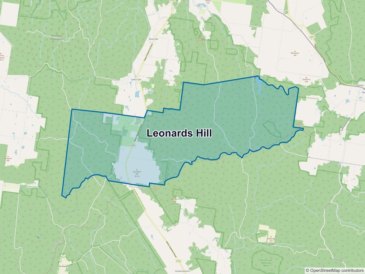 Map of Leonards Hill, VIC, Australia