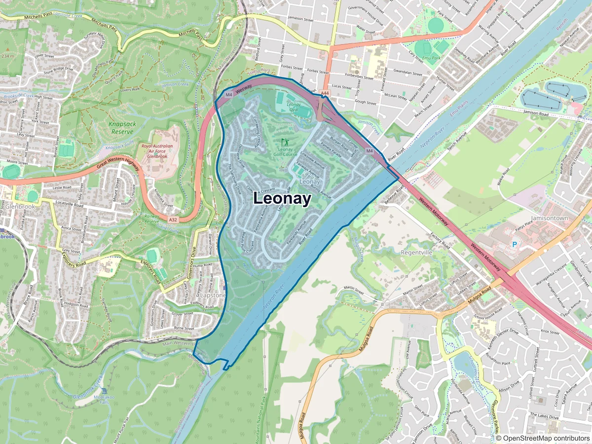 Map of Leonay, NSW, Australia