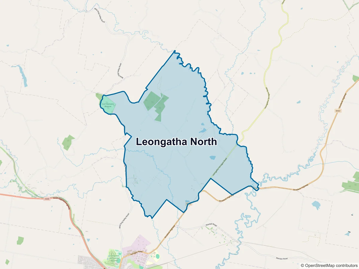 Map of Leongatha North, VIC, Australia