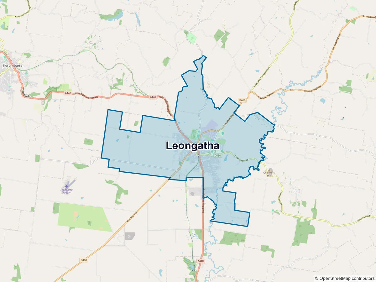 Map of Leongatha, VIC, Australia