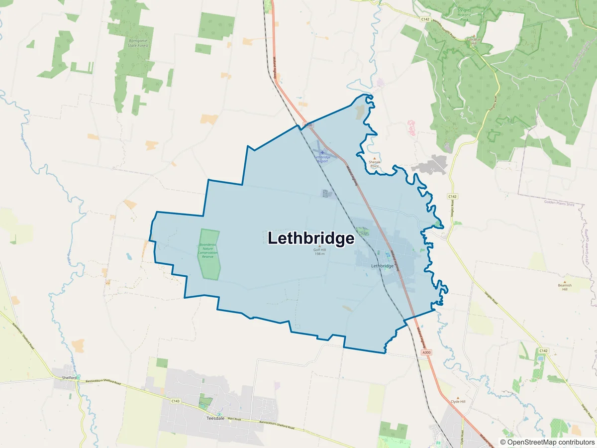 Map of Lethbridge, VIC, Australia