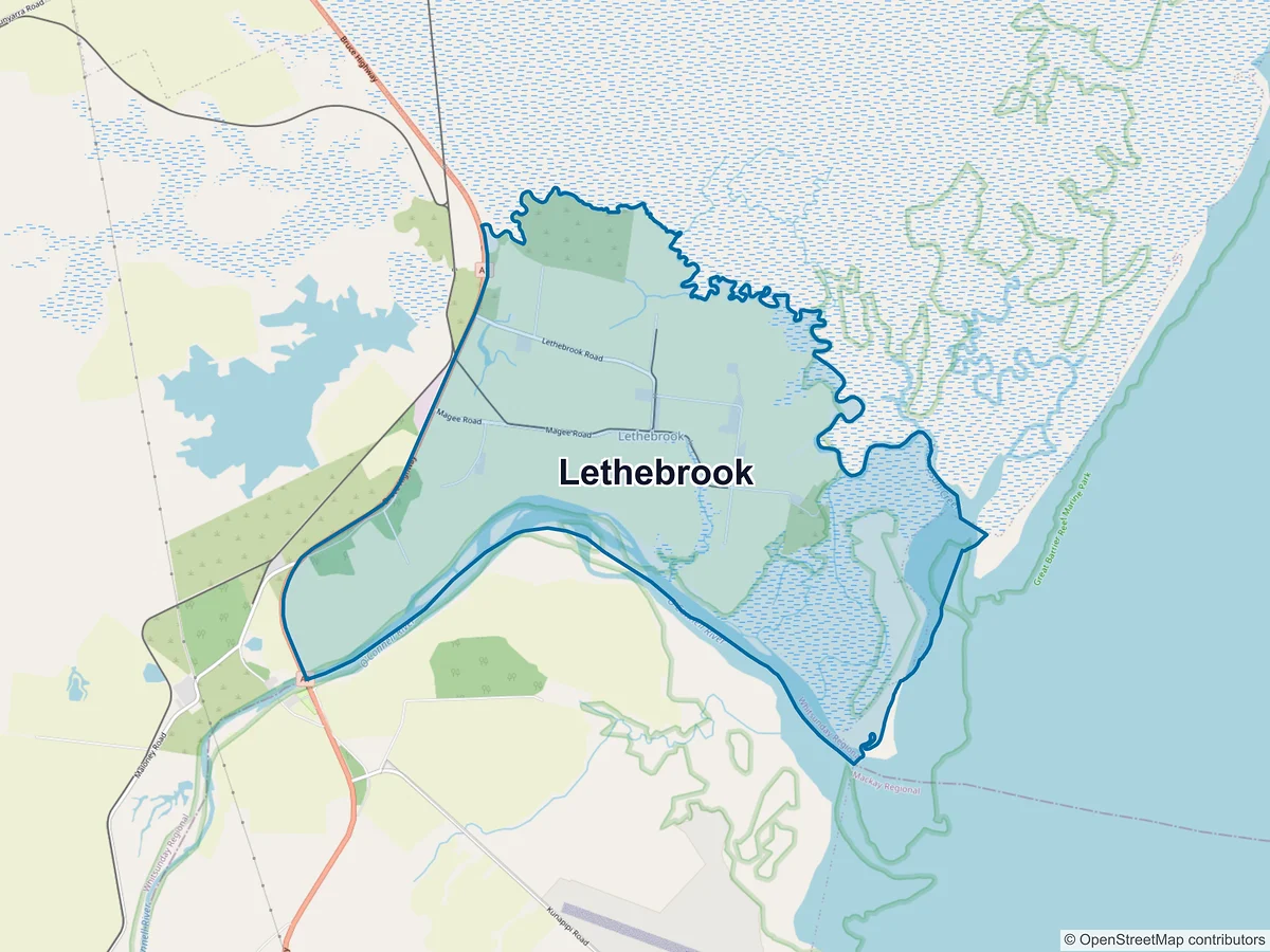 Map of Lethebrook, QLD, Australia