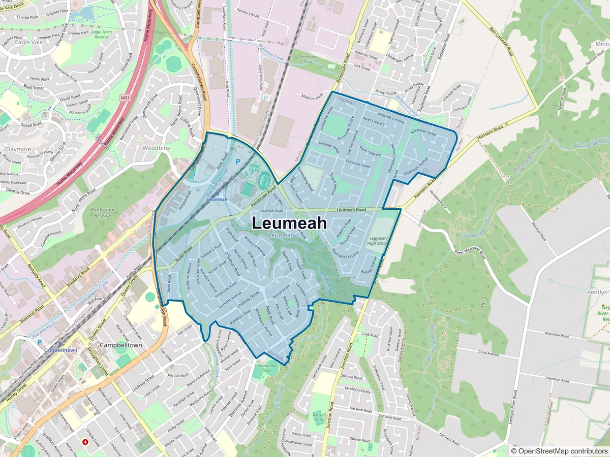Map of Leumeah, NSW, Australia