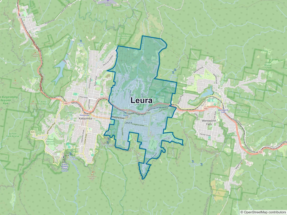 Map of Leura, NSW, Australia