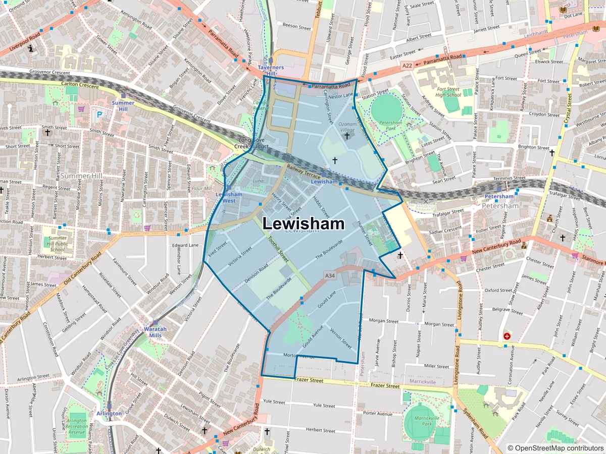 Map of Lewisham, NSW, Australia