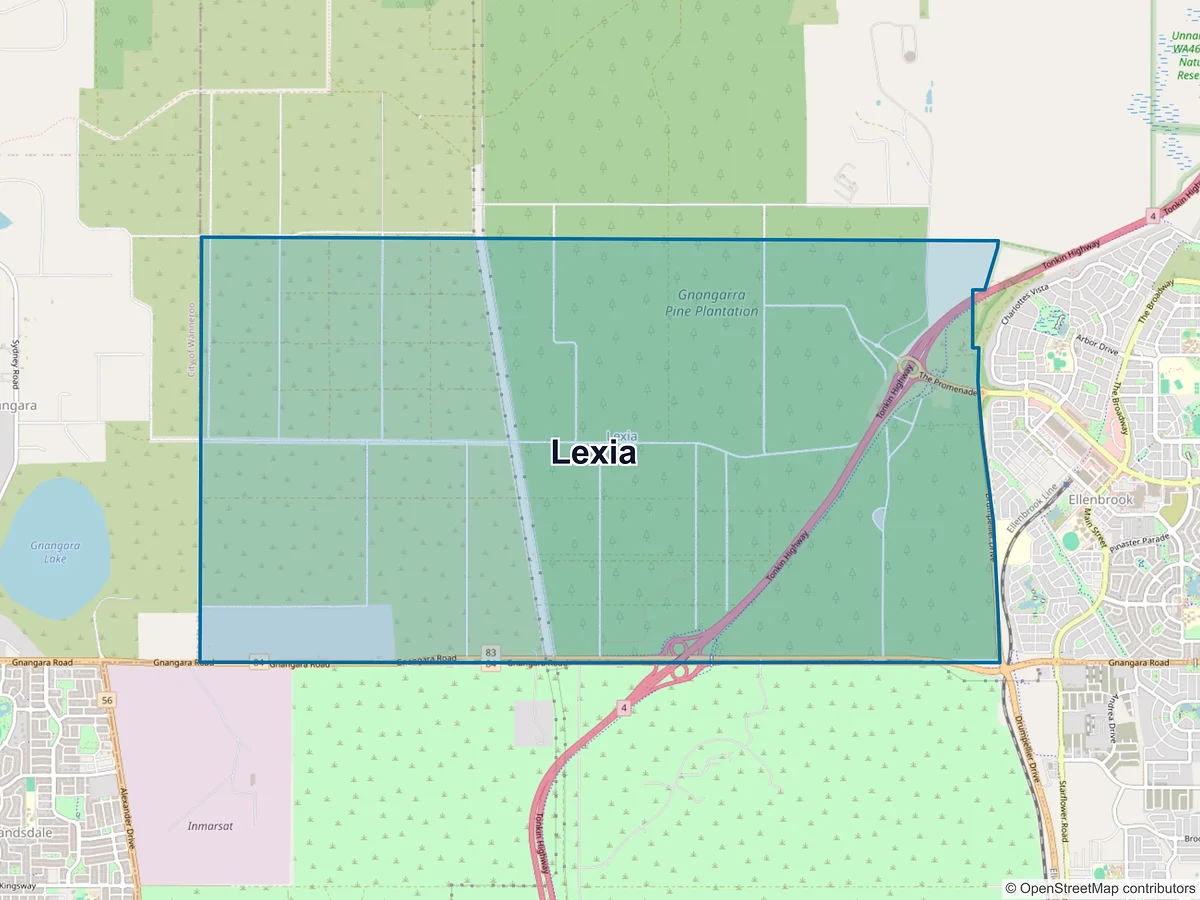 Map of Lexia, WA, Australia