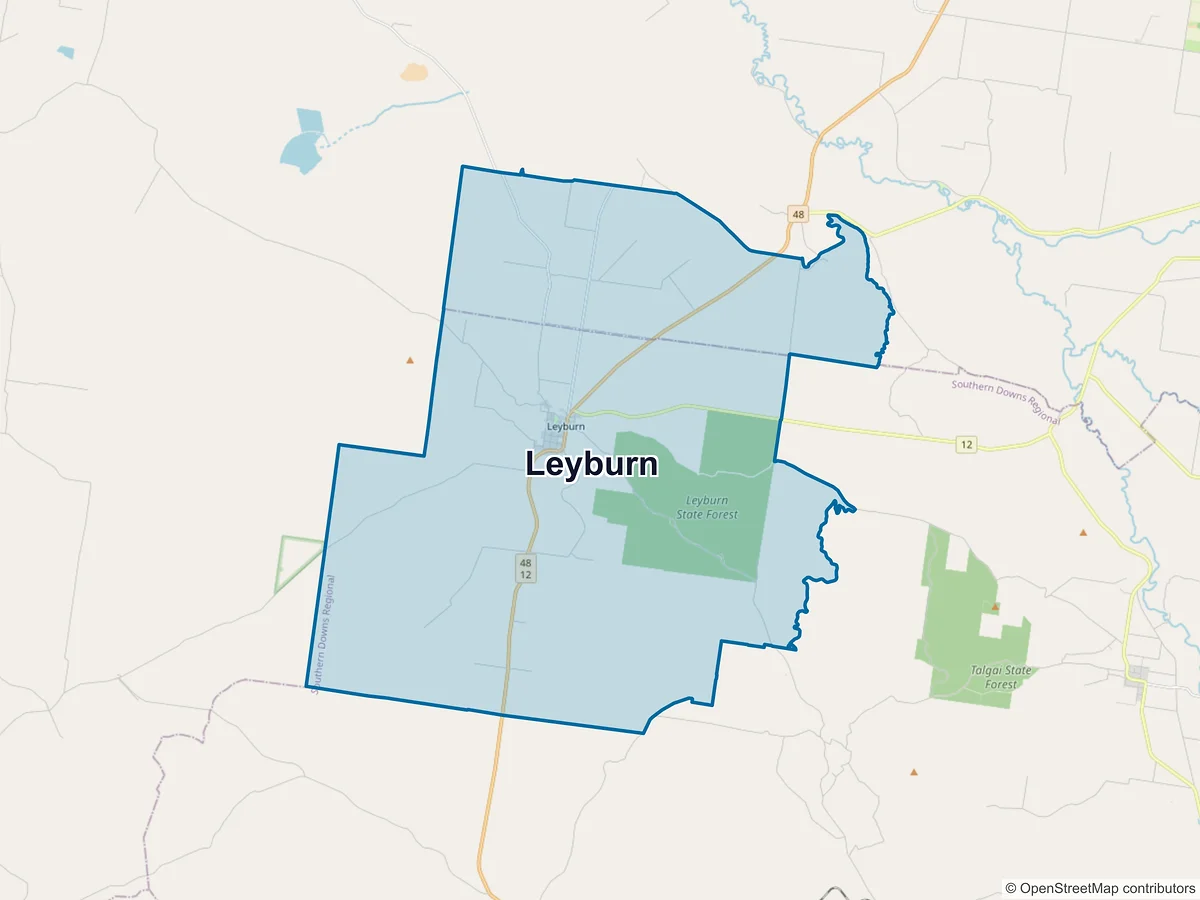 Map of Leyburn, QLD, Australia