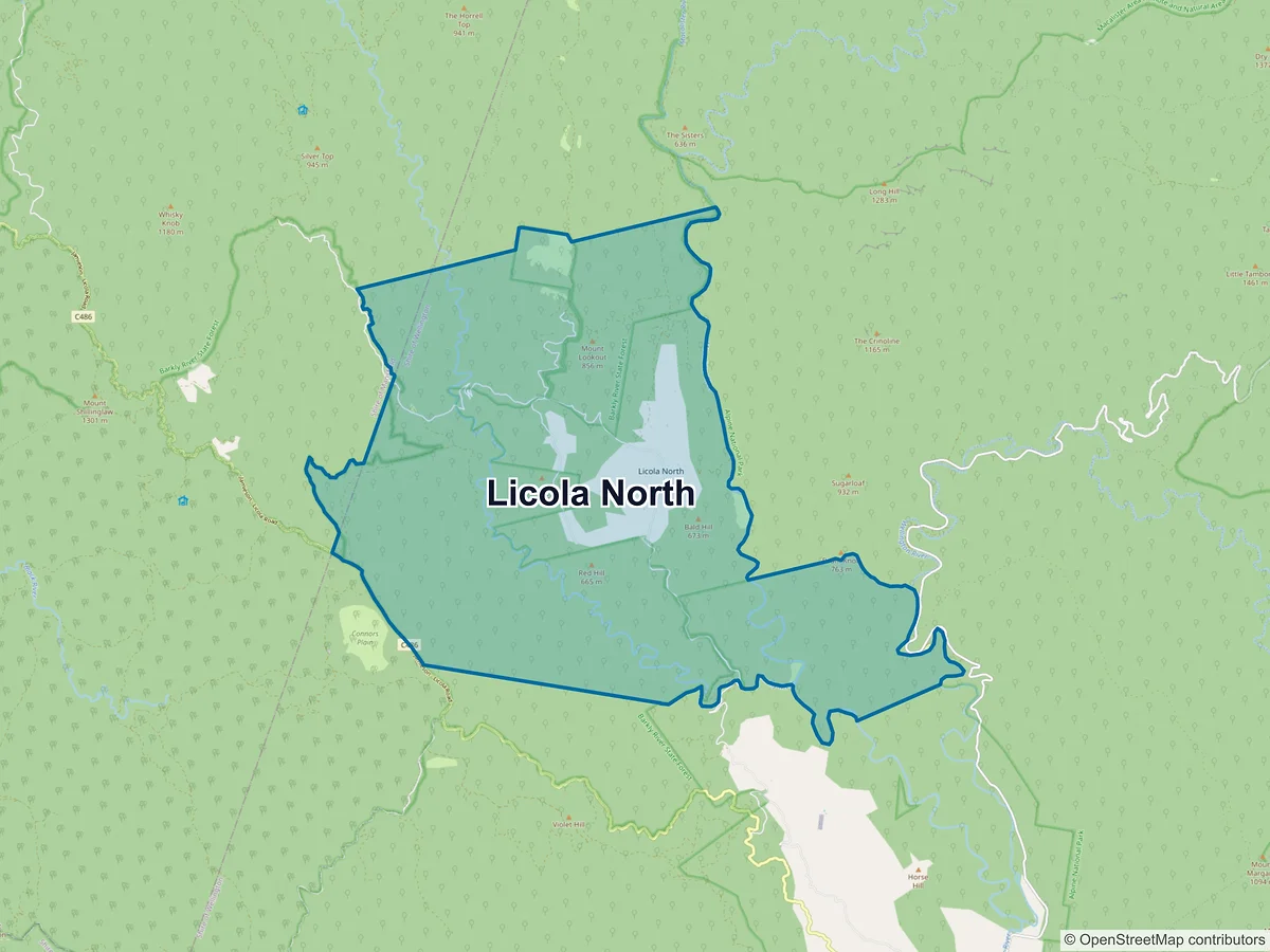 Map of Licola North, VIC, Australia