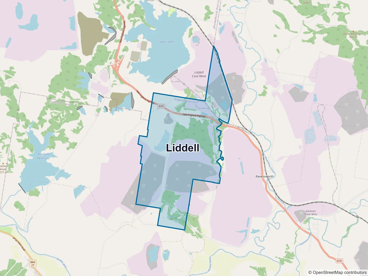 Map of Liddell, NSW, Australia