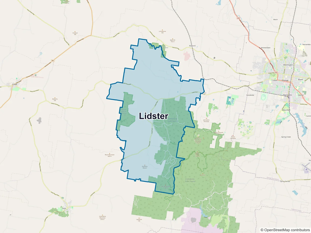 Map of Lidster, NSW, Australia
