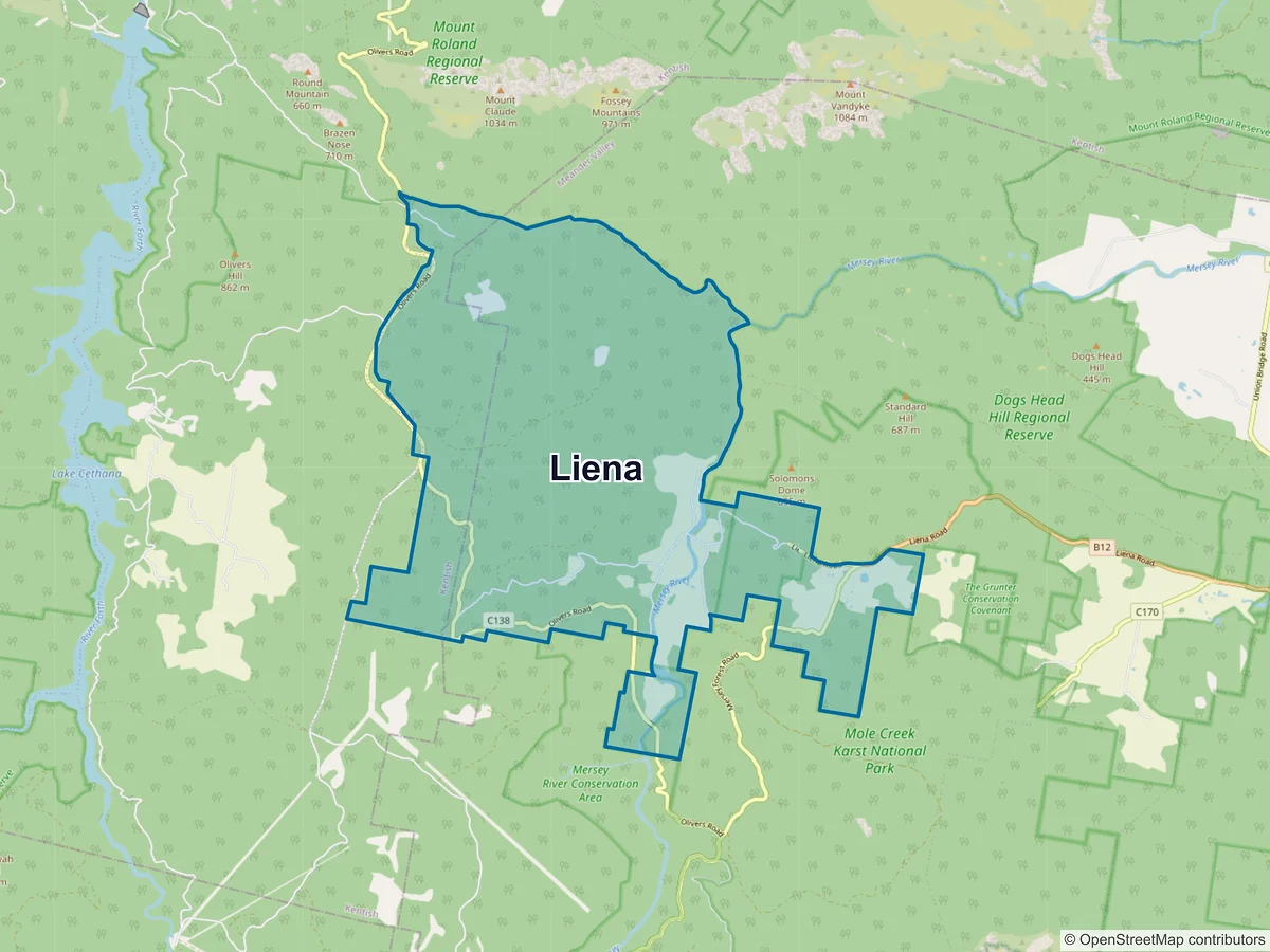 Map of Liena, TAS, Australia