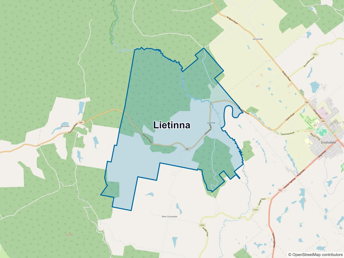Map of Lietinna, TAS, Australia