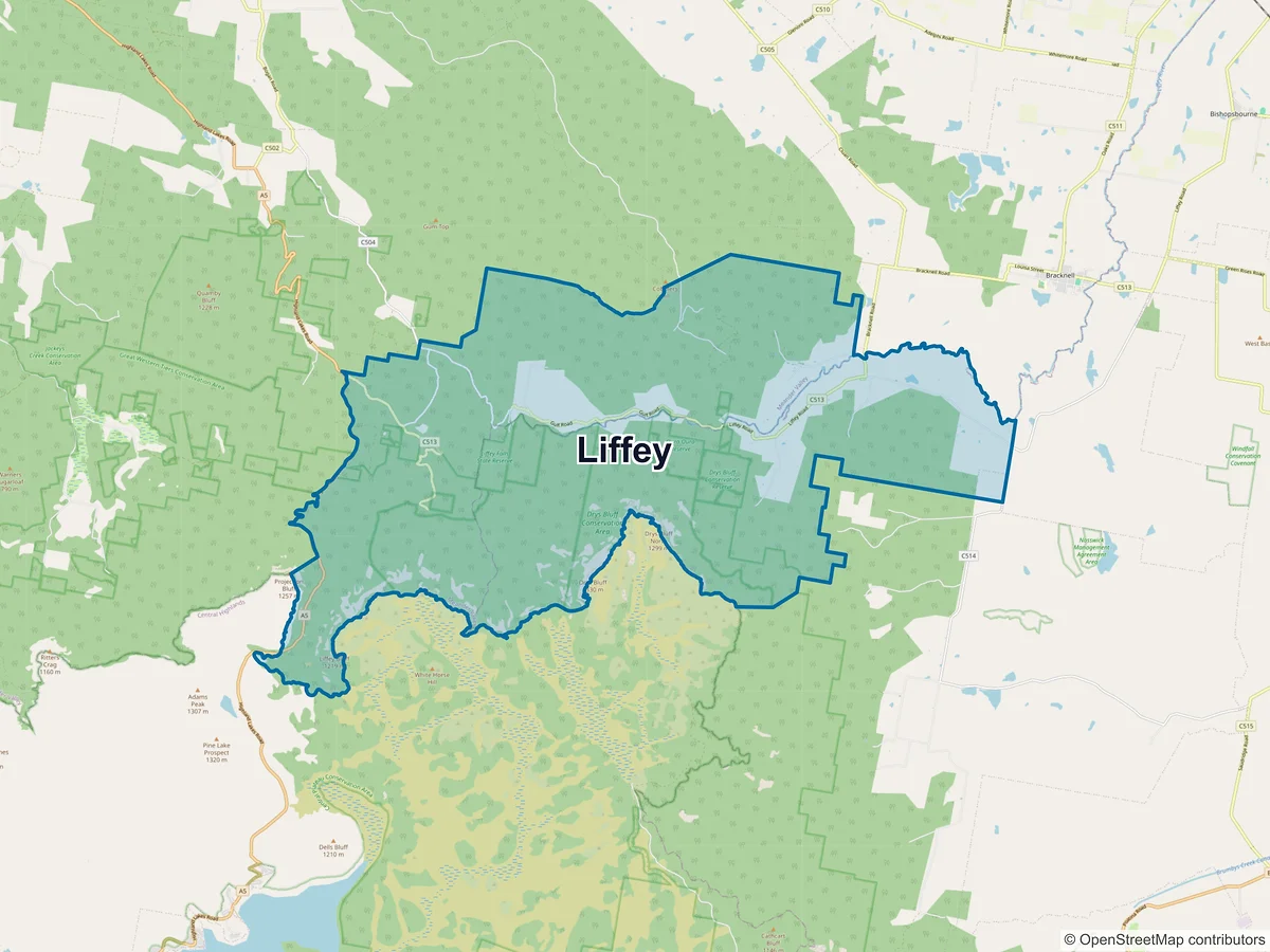Map of Liffey, TAS, Australia