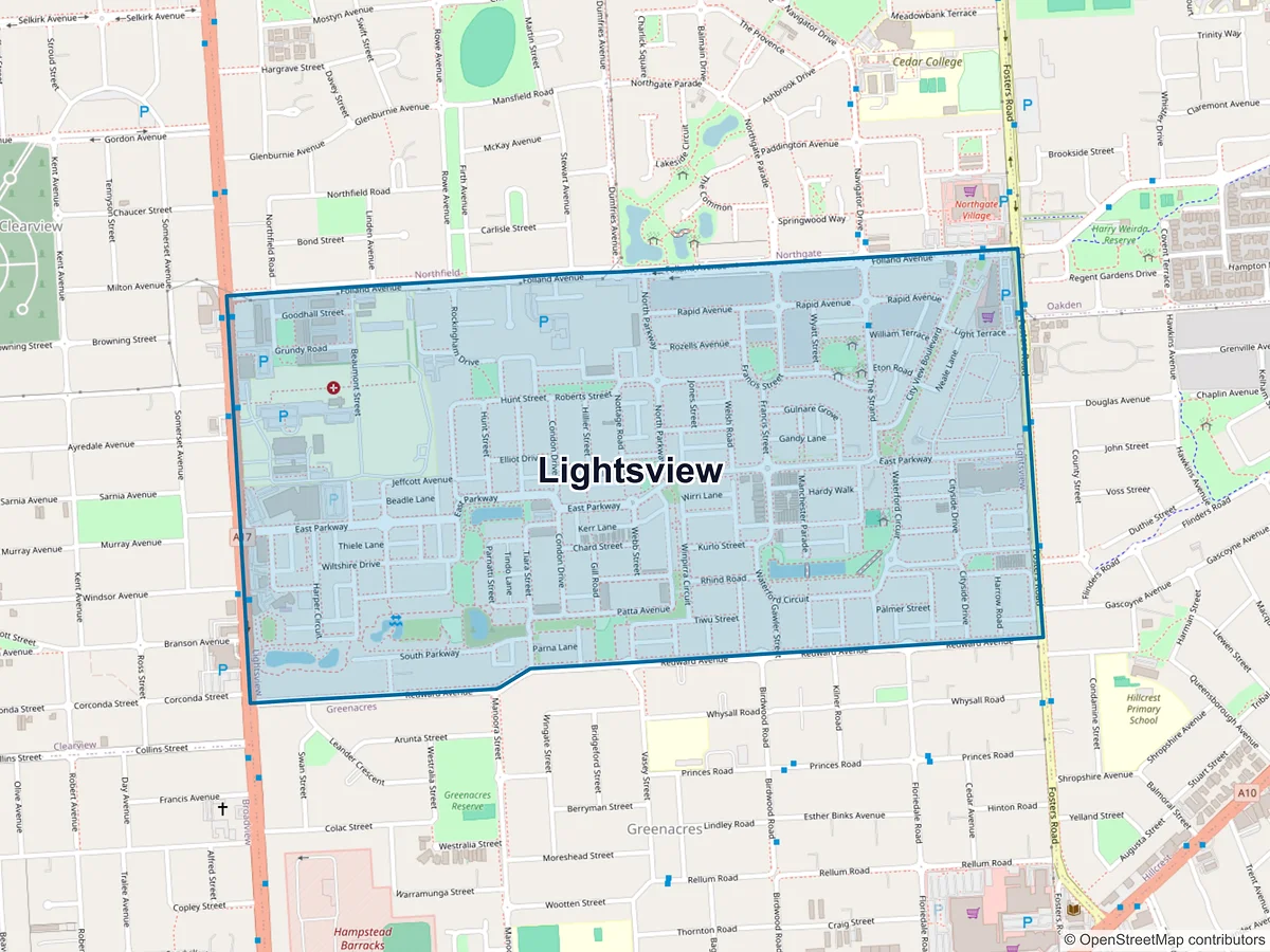 Map of Lightsview, SA, Australia