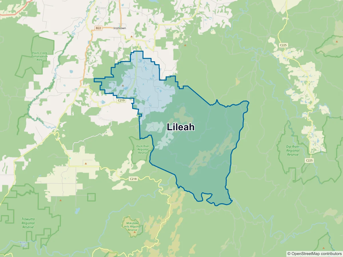 Map of Lileah, TAS, Australia