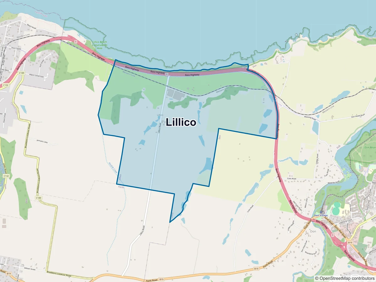 Map of Lillico, TAS, Australia