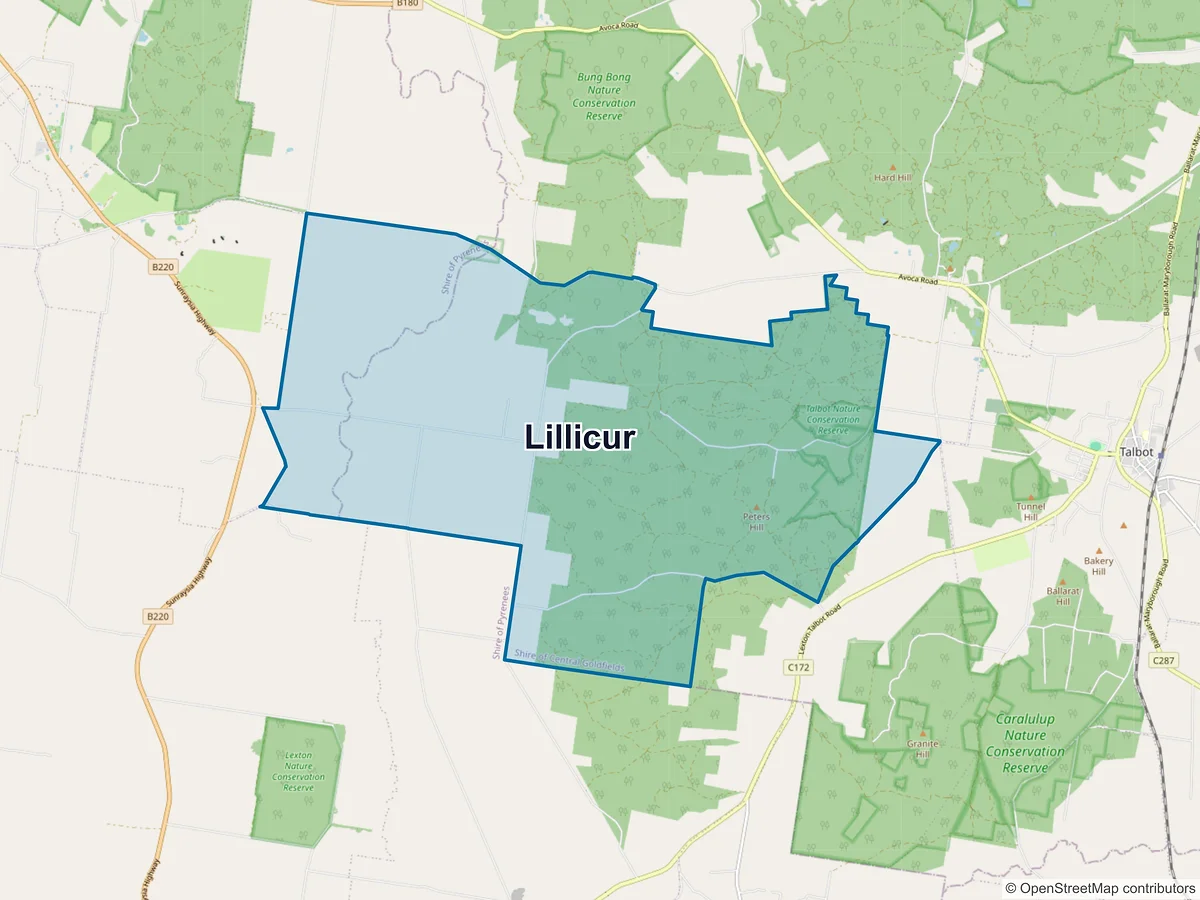 Map of Lillicur, VIC, Australia