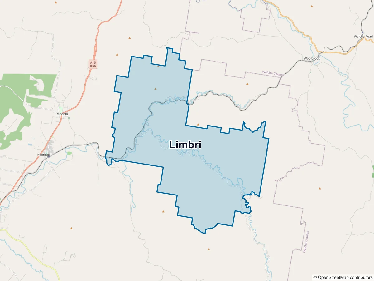 Map of Limbri, NSW, Australia