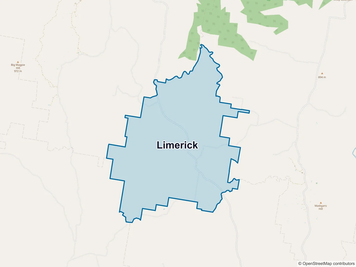 Map of Limerick, NSW, Australia
