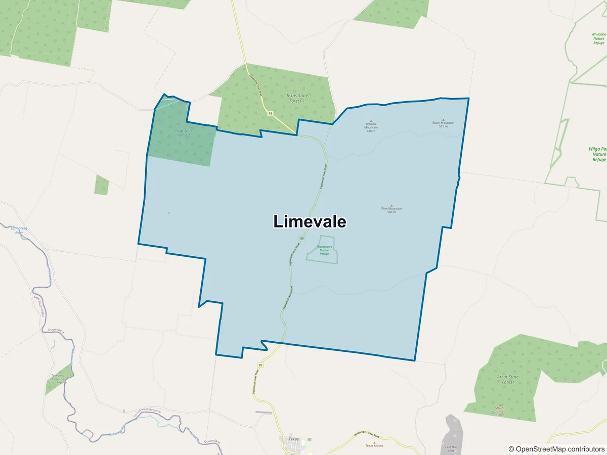 Map of Limevale, QLD, Australia