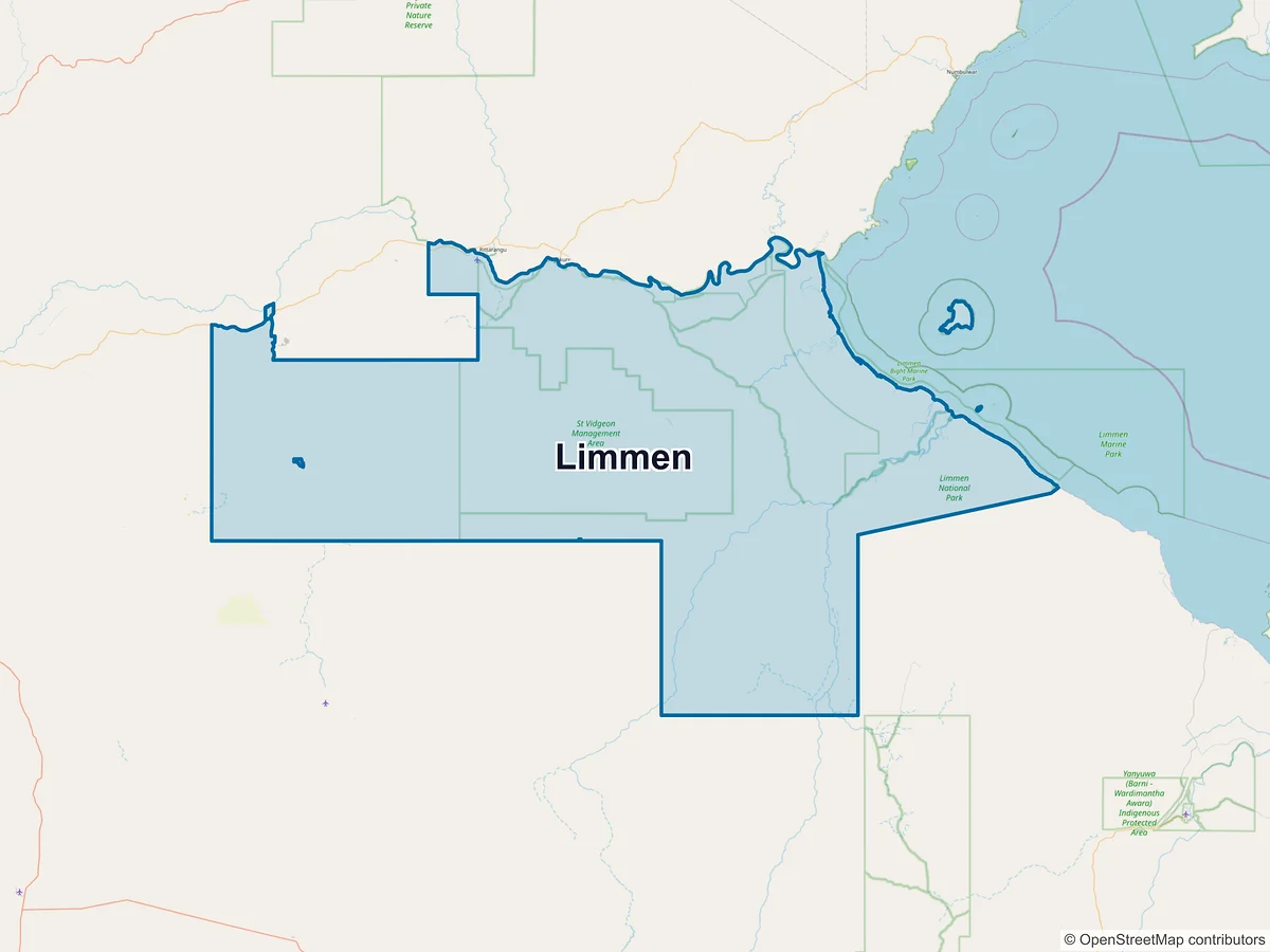 Map of Limmen, NT, Australia