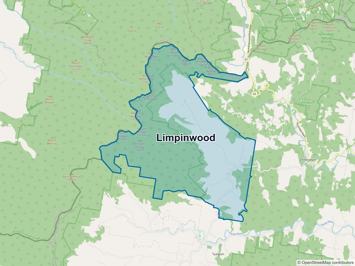 Map of Limpinwood, NSW, Australia