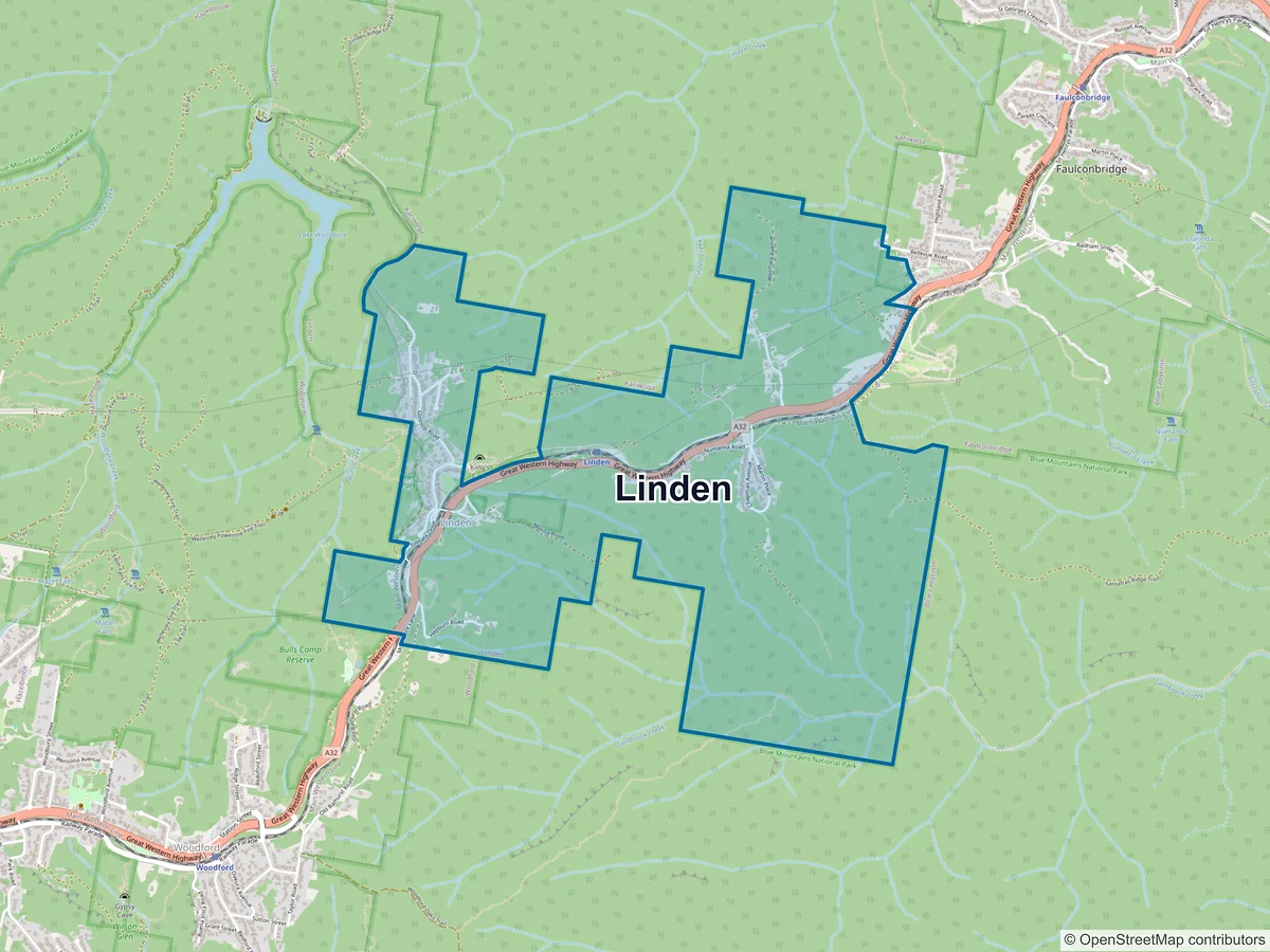 Map of Linden, NSW, Australia