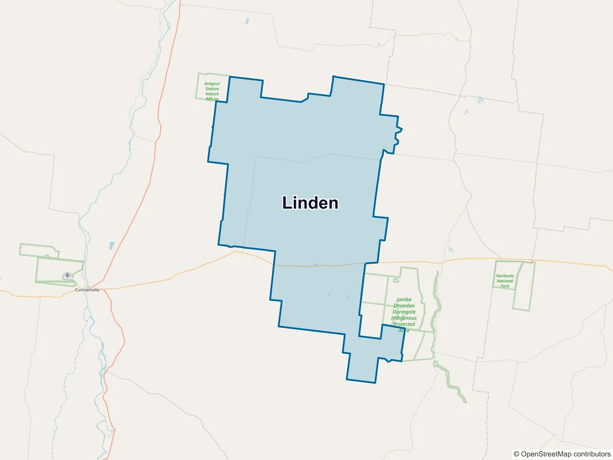 Map of Linden, QLD, Australia