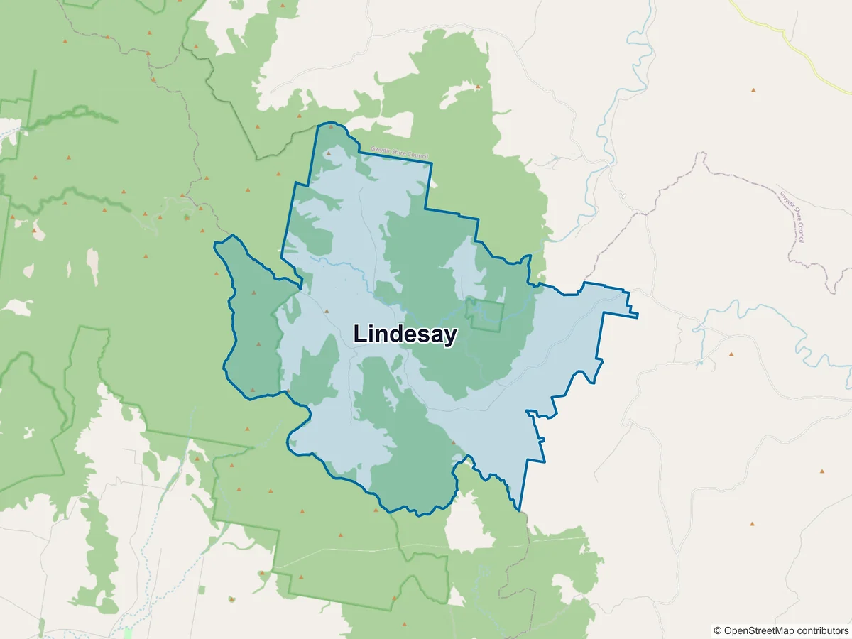Map of Lindesay, NSW, Australia