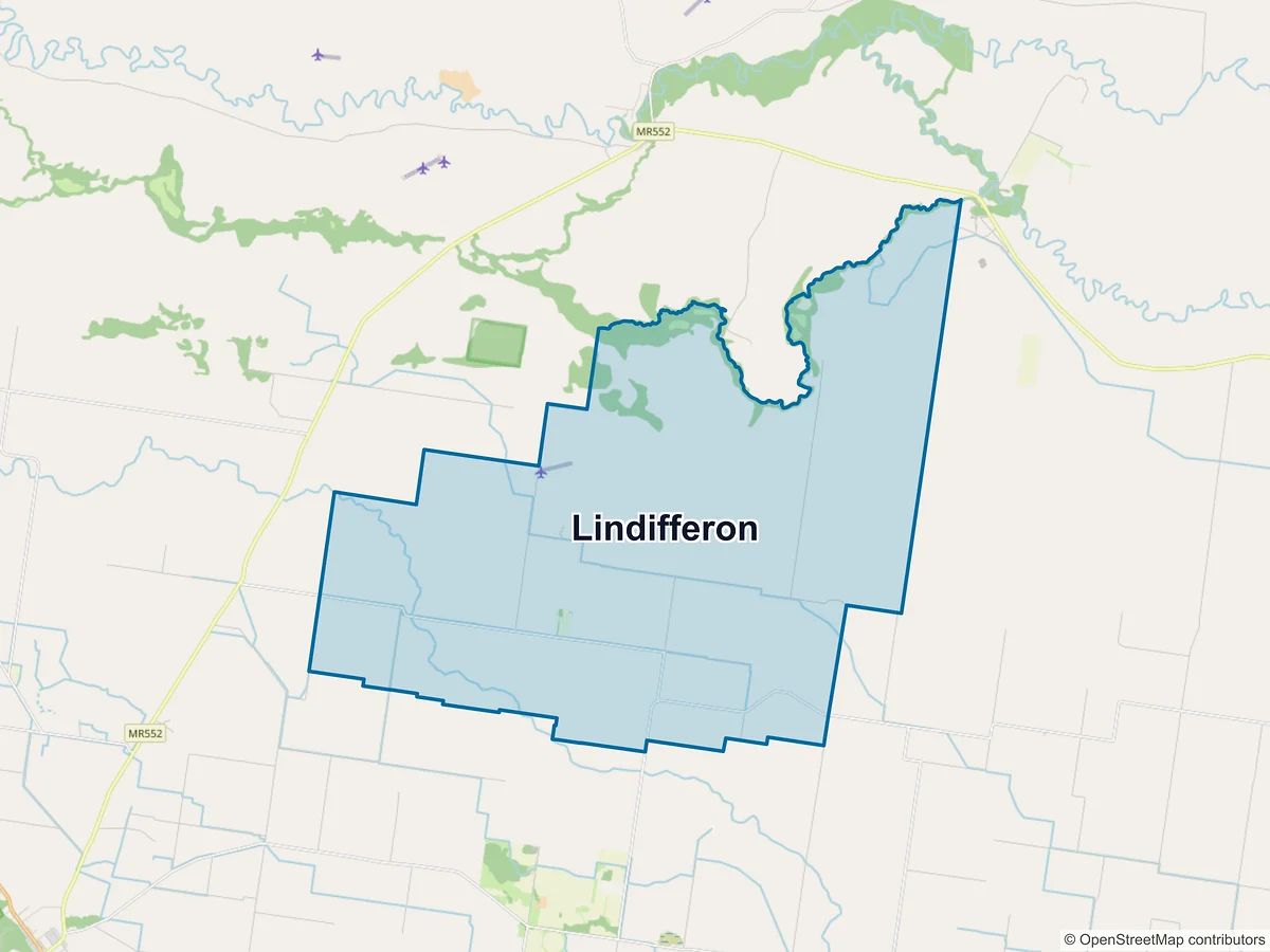 Map of Lindifferon, NSW, Australia